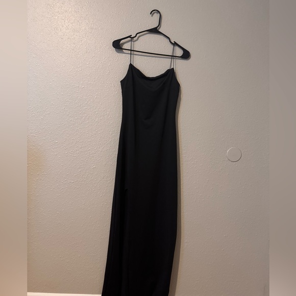 Halfheart Slit Black Strapy Dress size Medium - Picture 2 of 4